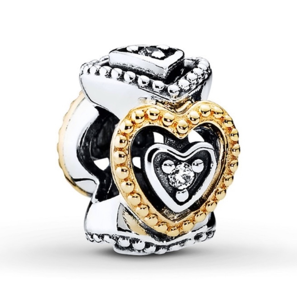 Set of Two Pandora spacers 14k gold and silver